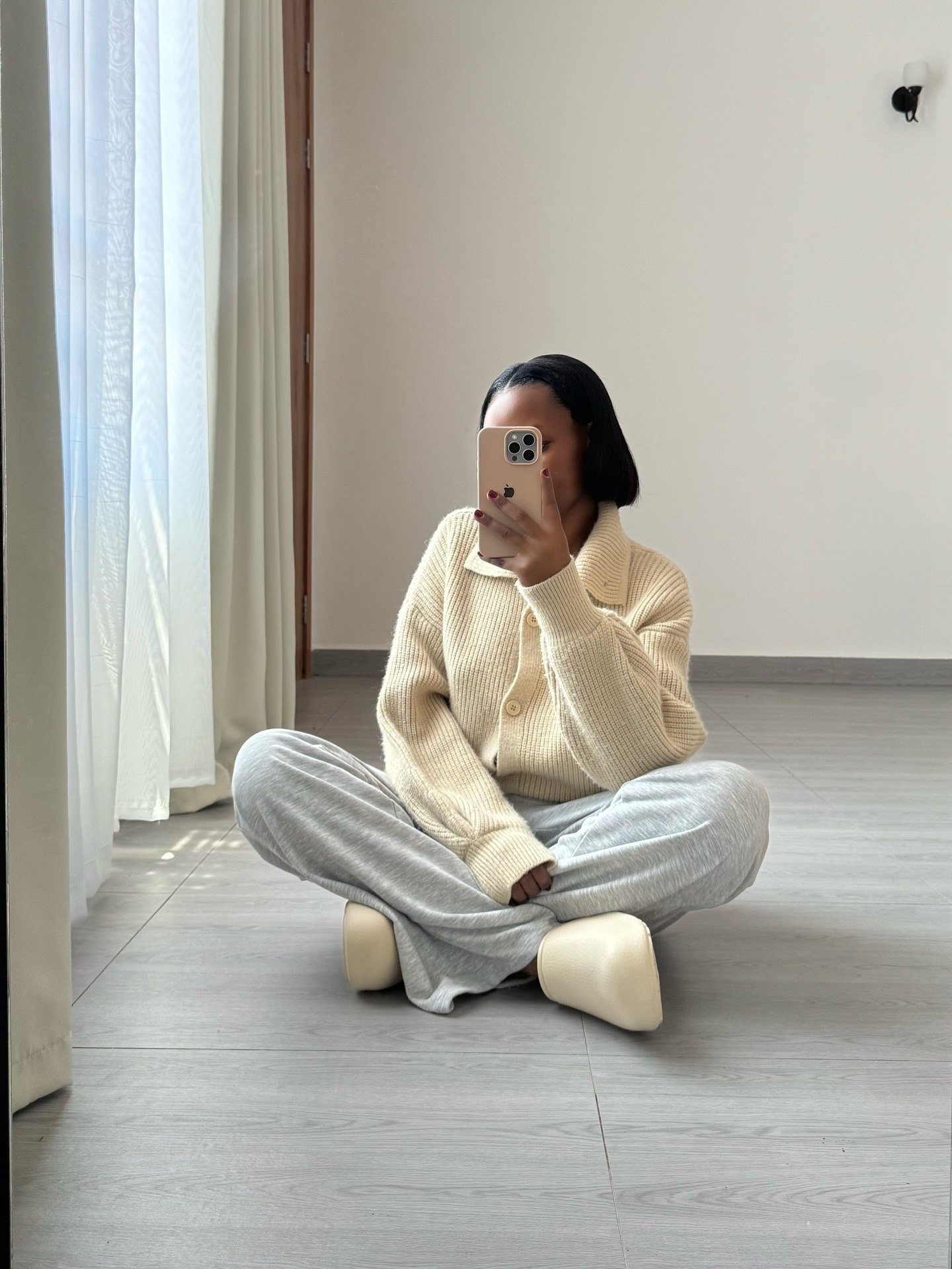 Cream Knit Lounge Set